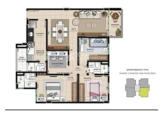Paço de Santa Teresa, apartamentos com 3 quartos, 93 a 98 m², Teresina - PI