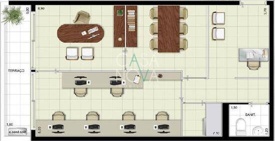 Fuschini Miranda Premium Offices, 53 a 54 m², Santos - SP