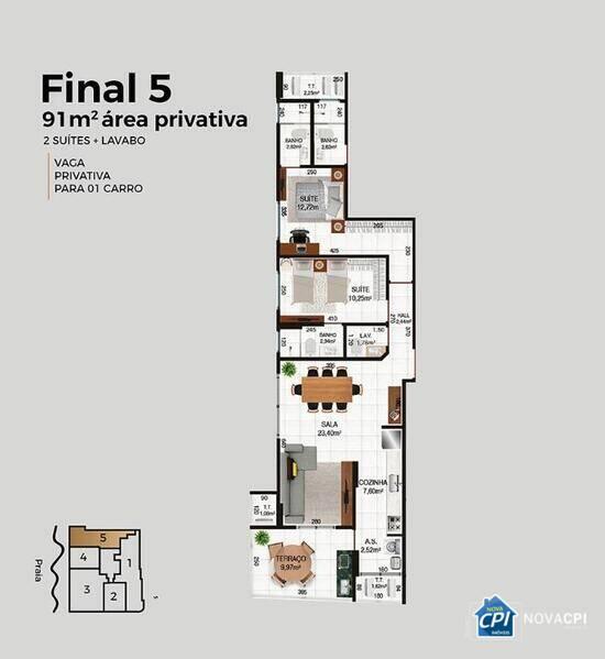 Maison Coralon Residence, apartamentos com 2 a 3 quartos, 91 a 132 m², Praia Grande - SP