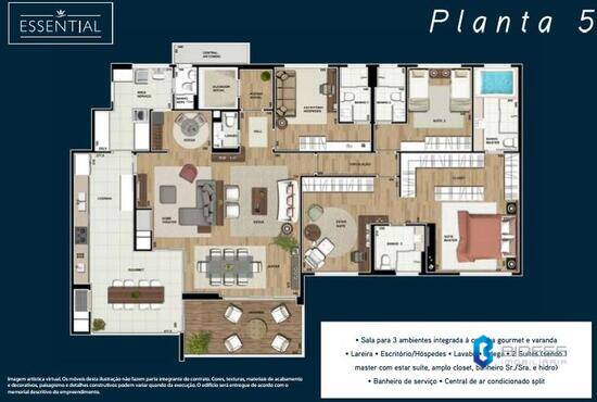 Essential, apartamentos com 3 a 4 quartos, 243 m², Curitiba - PR