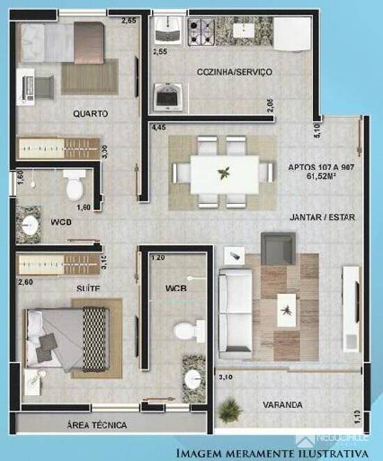 Torricelli, apartamentos com 2 a 3 quartos, 57 a 87 m², João Pessoa - PB