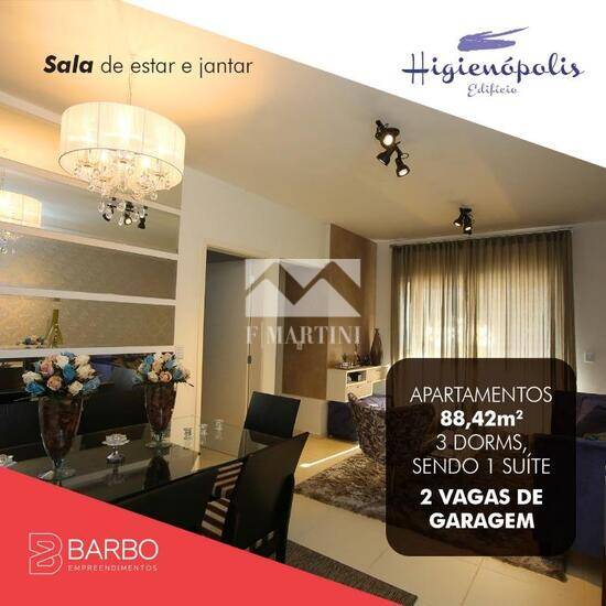 Ed. Higienópolis, apartamentos com 3 quartos, 88 m², Piracicaba - SP