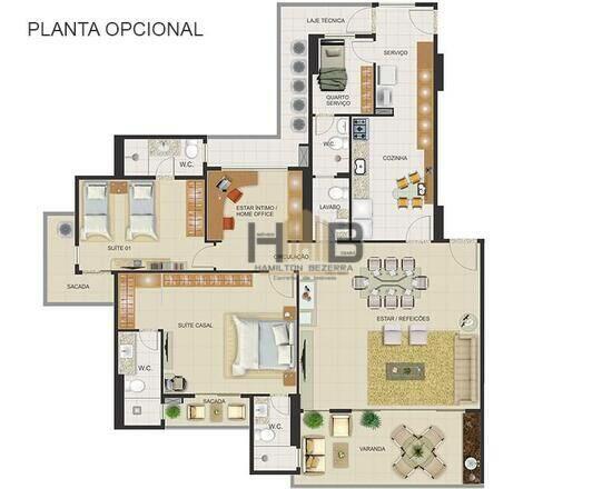 Port Valencia Residence, apartamentos com 3 quartos, 163 m², Fortaleza - CE