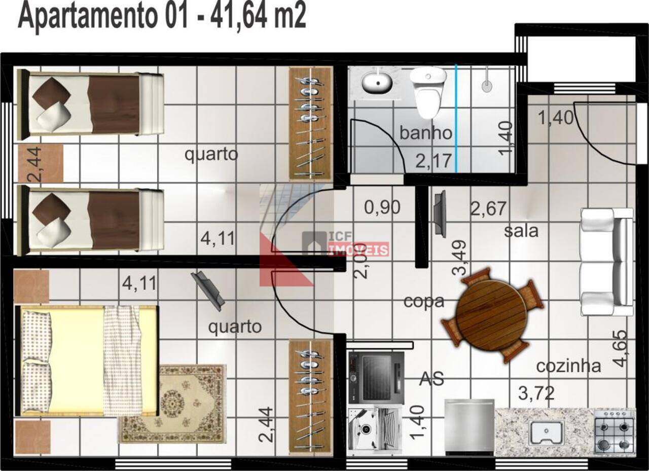 Apartamento Vila Nossa Senhora de Fátima, Americana - SP