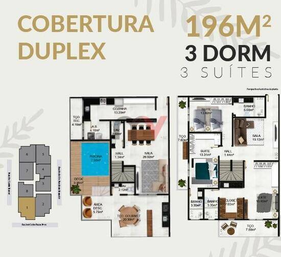 Residencial Praia Pacce, apartamentos com 1 a 3 quartos, 61 a 110 m², Praia Grande - SP