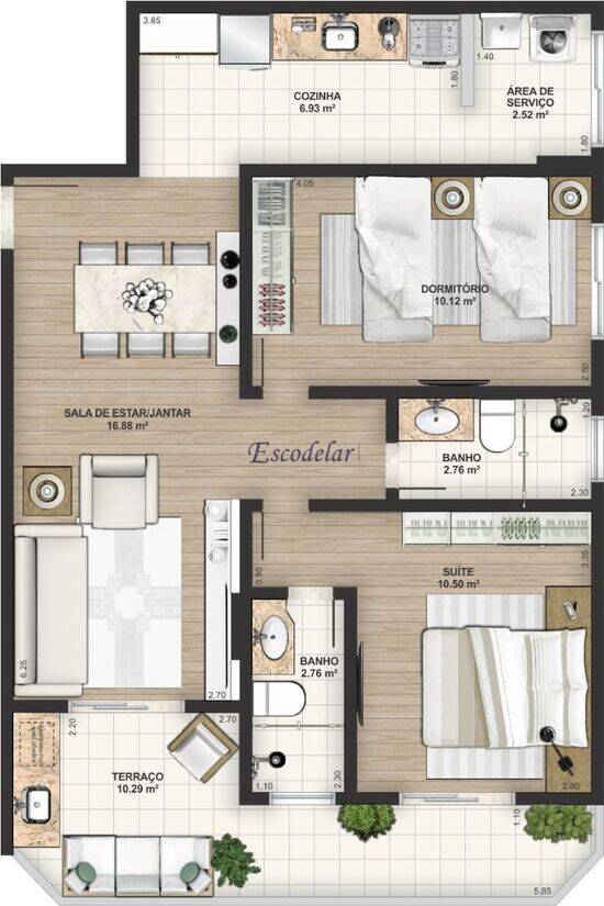 Residencial Viamar II, apartamentos com 1 a 2 quartos, 58 a 74 m², Praia Grande - SP