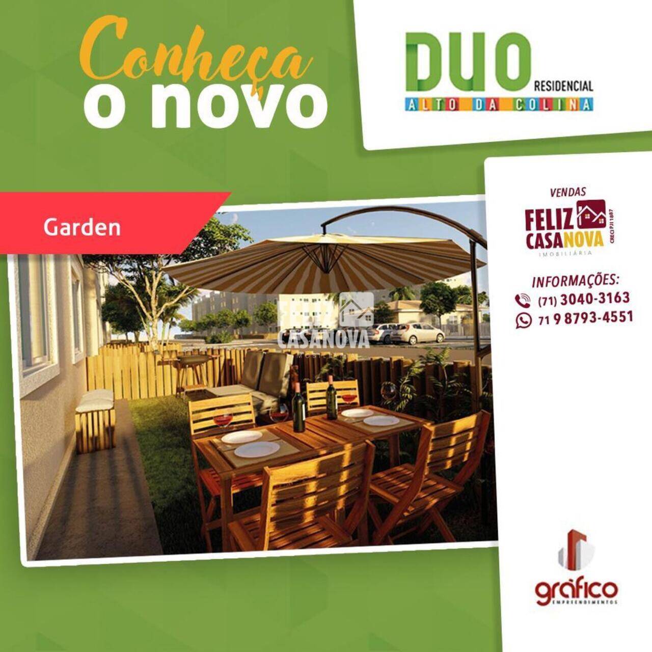 Apartamento garden Bairro Novo, Camaçari - BA