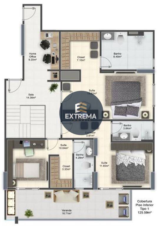 Funchal Residence, apartamentos com 2 a 3 quartos, 70 a 126 m², Praia Grande - SP