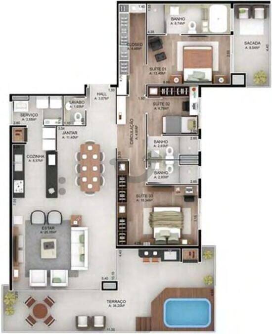 Neo, apartamentos com 2 a 3 quartos, 89 a 206 m², Santa Cruz do Sul - RS