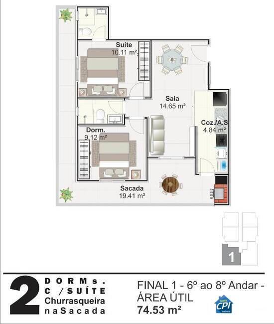 Residencial Santo Antonio 7, apartamentos com 1 a 2 quartos, 43 a 68 m², Praia Grande - SP