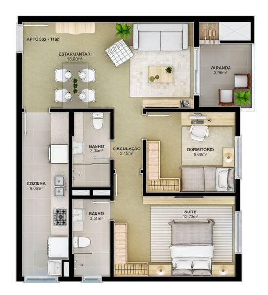Lyon Residencie, apartamentos com 2 a 3 quartos, 68 a 137 m², São Leopoldo - RS