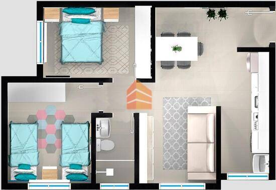 Residencial Parque dos Anjos, apartamentos com 2 quartos, 46 m², Gravataí - RS