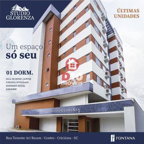 Studio Glorenza, apartamentos com 1 quarto, 31 m², Criciúma - SC