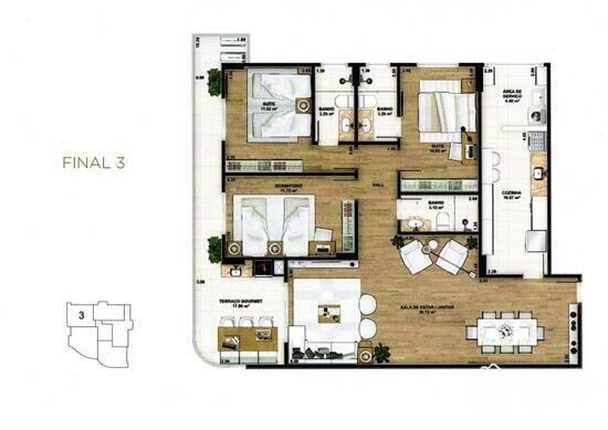 Residencial Select, apartamentos com 2 a 3 quartos, 123 a 163 m², Praia Grande - SP