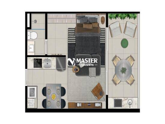 Concept, apartamentos com 1 quarto, 38 a 39 m², Marília - SP