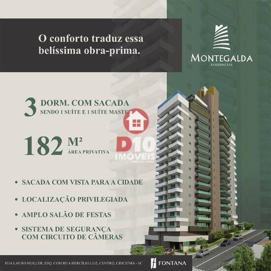 Montegalda Residencial, apartamentos com 3 quartos, Criciúma - SC