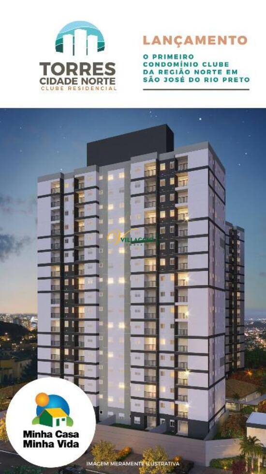 Apartamento de 51 m² Jardim Marajó - São José do Rio Preto, à venda por R$ 205.000