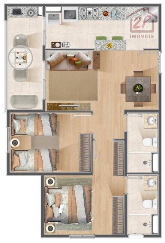 Residencial Salinas, apartamentos com 2 quartos, 57 a 62 m², São José dos Campos - SP