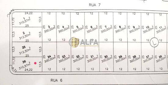 Terreno de 311 m² Ribeirão das Mortes - Pouso Alegre, à venda por R$ 124.228