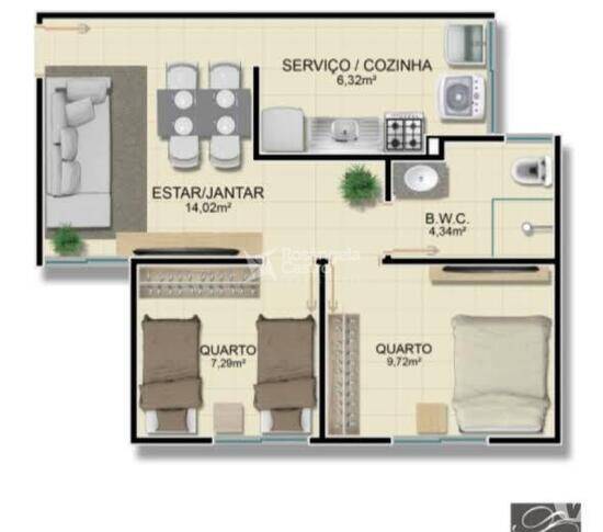 Lucidio Freitas II, apartamentos com 2 quartos, 48 m², Teresina - PI