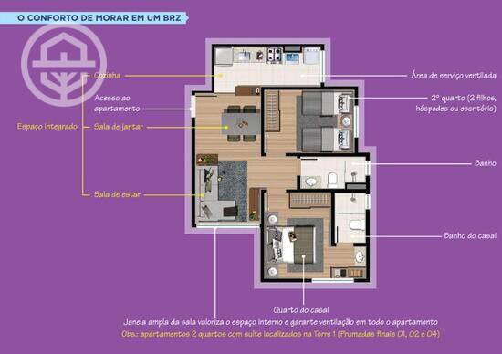 Portal Quinta Flor de Cerejeira, apartamentos com 2 quartos, 41 a 57 m², Barretos - SP