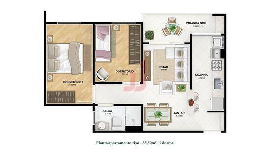 Granville Reserva Atlântica, com 2 a 3 quartos, 56 a 102 m², Votorantim - SP