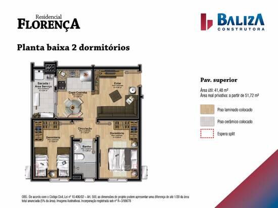 Residencial Florença, apartamentos com 2 quartos, 41 a 68 m², São Leopoldo - RS