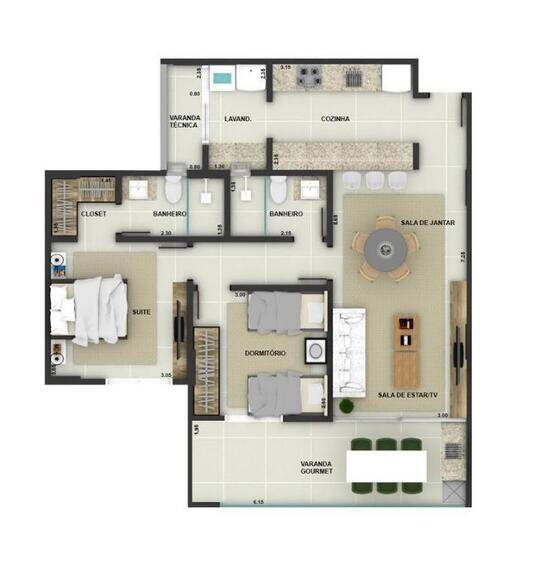 Times Square Residencial, apartamentos com 1 a 3 quartos, 45 a 155 m², Barretos - SP