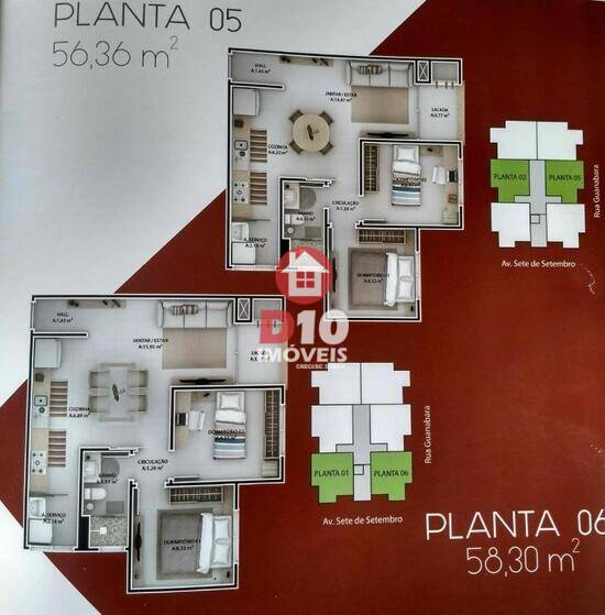 Residencial Moriah, apartamentos com 2 quartos, 56 a 62 m², Araranguá - SC