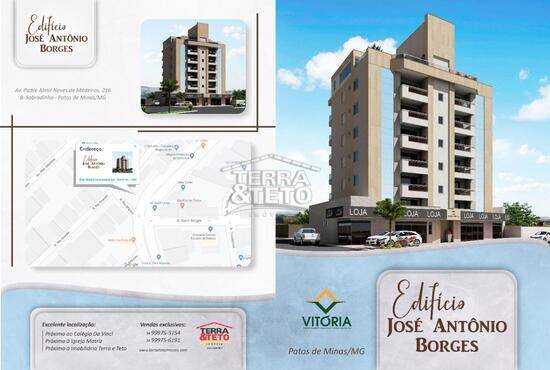 Edifício José Antônio Borges, apartamentos com 3 quartos, 125 m², Patos de Minas - MG