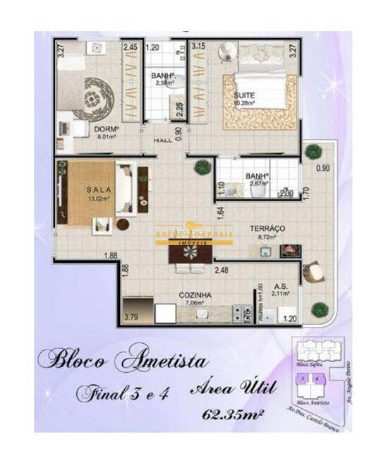 Ametista, apartamentos com 2 quartos, 62 a 89 m², Praia Grande - SP