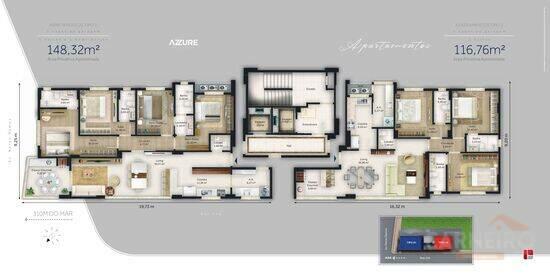 Azzure Residence, apartamentos com 3 a 4 quartos, 117 a 148 m², Itapema - SC