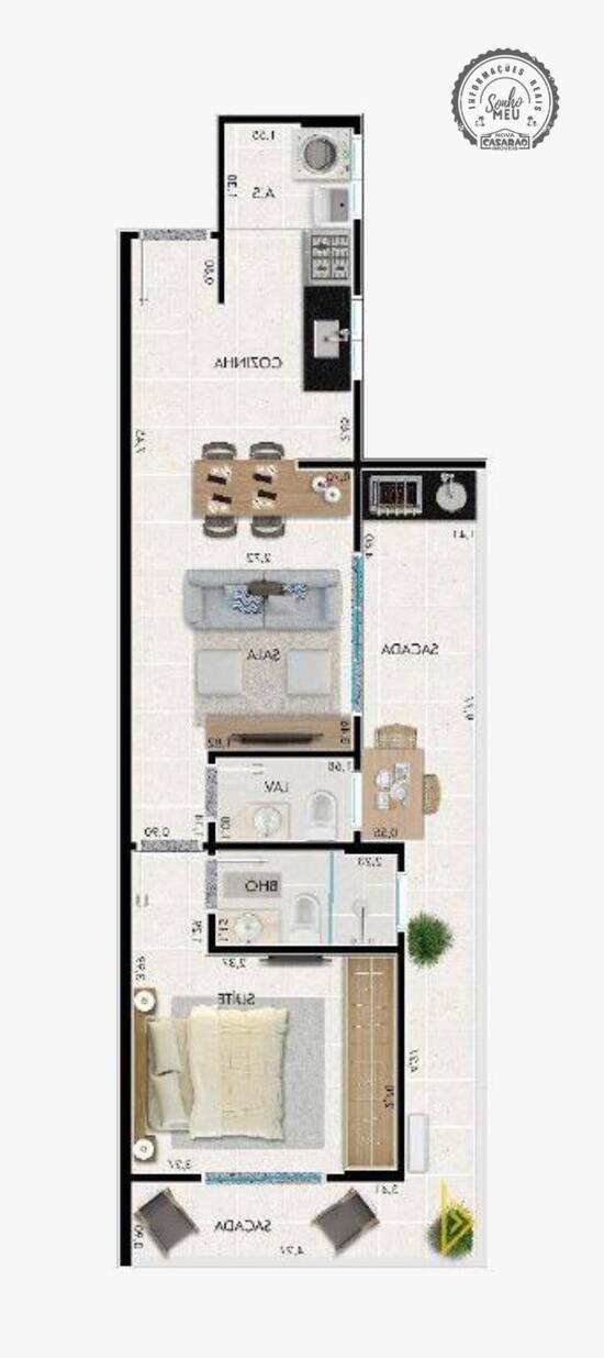 Pettra III, apartamentos com 1 quarto, 46 a 5.394 m², Praia Grande - SP