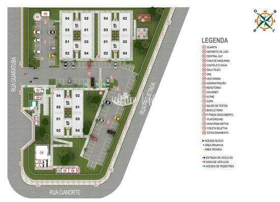 Liz, apartamentos com 2 quartos, 39 m², Cambé - PR