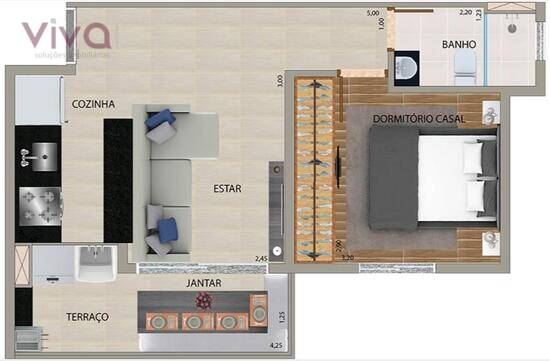 Residencial Vênus, apartamentos com 1 a 2 quartos, 39 a 54 m², São Paulo - SP