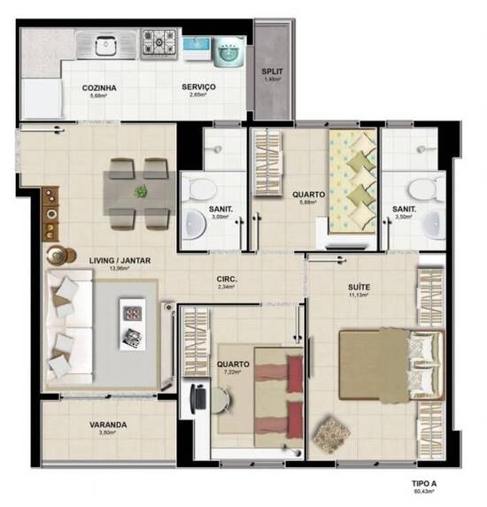 Adorato, apartamentos com 2 quartos, 49 a 55 m², Salvador - BA