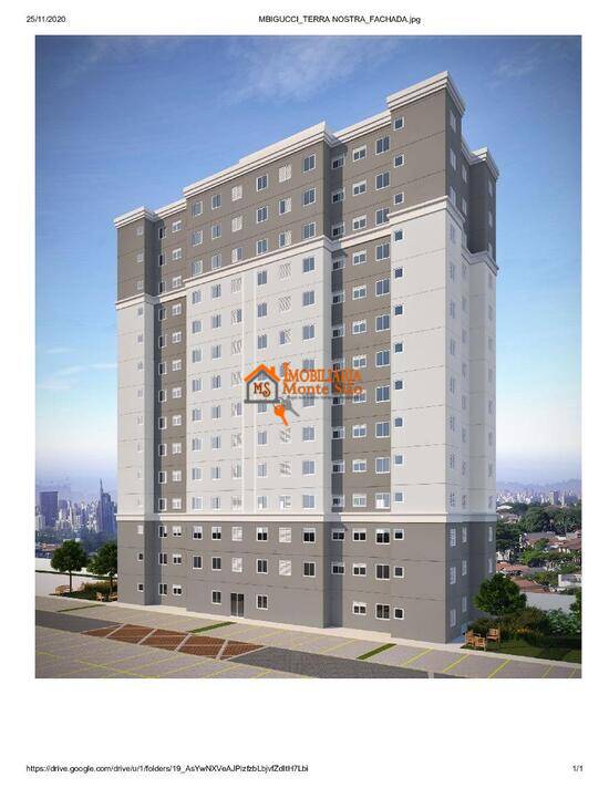 Condomínio Terra Nostra, apartamentos com 2 quartos, 43 a 44 m², Guarulhos - SP