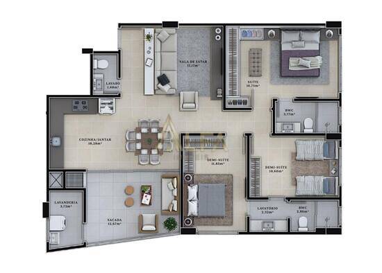 Rembrandt Residence, apartamentos com 2 a 3 quartos, 77 a 117 m², Navegantes - SC