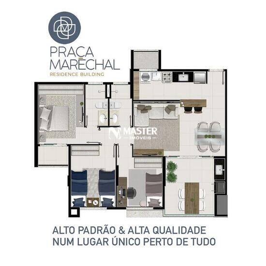 Praça Marechal, apartamentos com 3 quartos, 82 m², Marília - SP