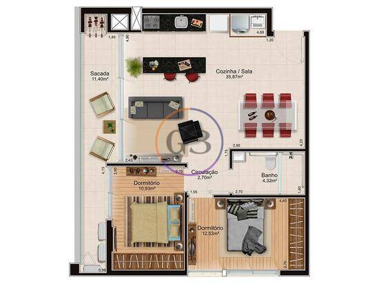 Vasco da Gama, apartamentos com 1 a 3 quartos, 1 a 190 m², Pelotas - RS