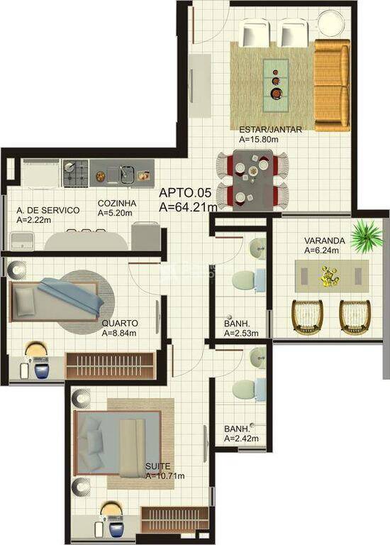 Araxá Residence, apartamentos com 2 quartos, 60 a 68 m², Teresina - PI