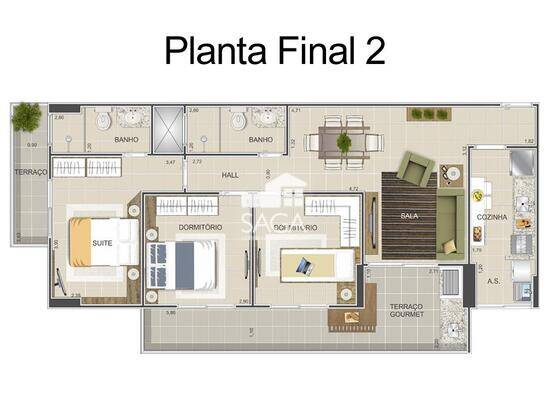 Residencial Voraus III, com 2 a 3 quartos, 66 a 89 m², Praia Grande - SP