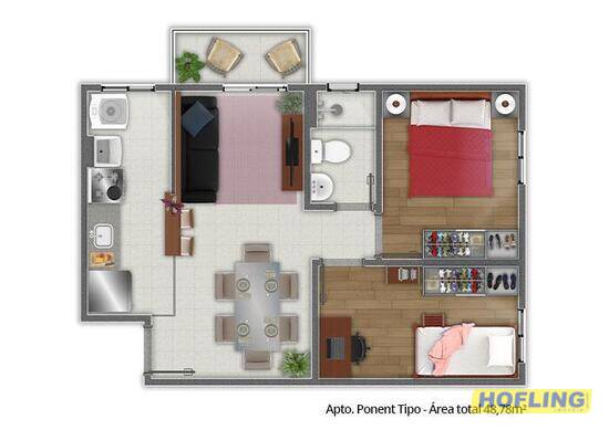 Residencial Campanet, apartamentos com 1 a 2 quartos, 48 a 70 m², Araras - SP