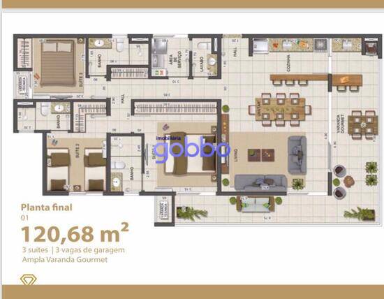 Diamond, apartamentos com 2 quartos, 78 m², Ubatuba - SP