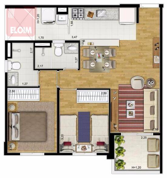 Villagio, apartamentos com 2 quartos, 60 m², São Paulo - SP