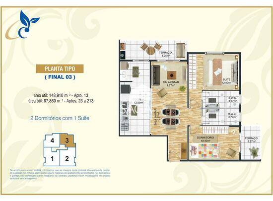 Luara, apartamentos com 2 a 3 quartos, 87 a 153 m², Praia Grande - SP