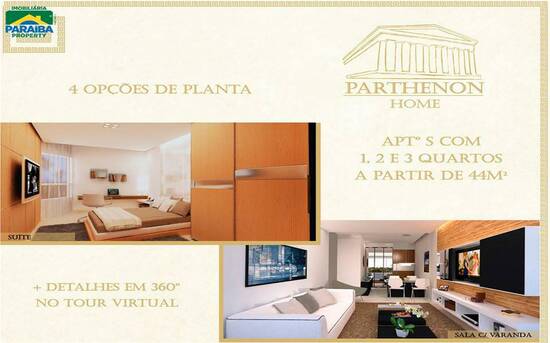 Parthenon Home & Business, com 3 quartos, 37 a 86 m², João Pessoa - PB