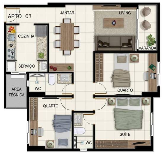 Residencial Montes Claros, apartamentos com 3 quartos, 80 a 84 m², João Pessoa - PB