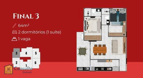 Merlot, apartamentos com 2 a 3 quartos, 63 a 100 m², Praia Grande - SP