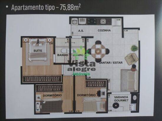 Arezzo Residencial, apartamentos com 2 a 3 quartos, 76 m², Valinhos - SP